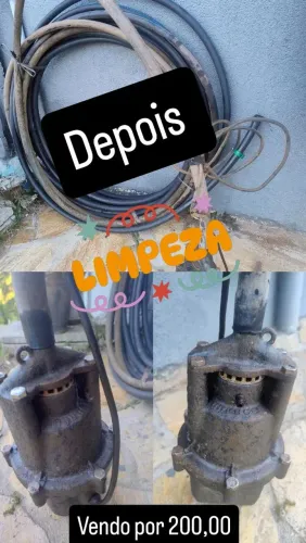 Bomba Submersa ANAUGER Forte + Mangueira 25m - Ideal Poço Caipira - Ótimo Estado