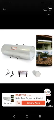 Boiler solar aquecimento água cilindro 65 litros novo sem uso $100 retirada em Saquarema j