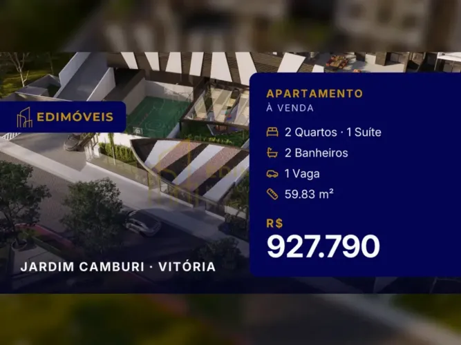 Não perca: Apartamento 2 quartos em Jardim Camburi, próximo à praia e comércio!