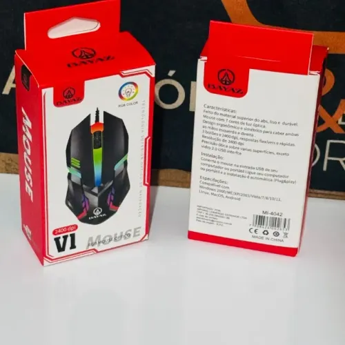 Mouse Gamer USB Bayaz com LEDs RGB que mudam de cor