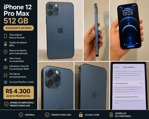 iPhone 12 Pro Max 512GB Azul