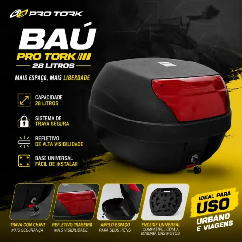 Baú moto 28 Litros Pro Tork