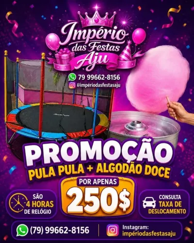 Locação pula pula algodão doce
