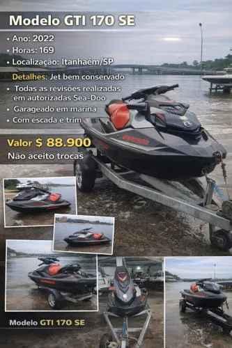 Sea doo Jet sky gti 170 ano 2022 moto aquatica 