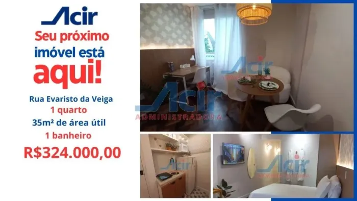 Conjugado mobiliado para venda, 35m² por R$ 324.000,00 - Centro - Rio de Janeiro/RJ