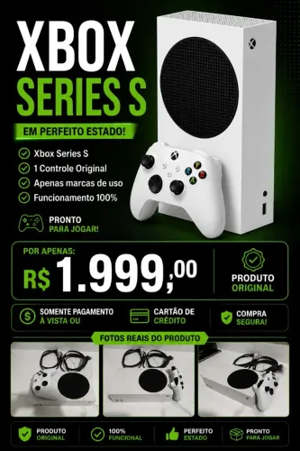 Xbox Series S 512GB + Controle Original | Perfeito Estado