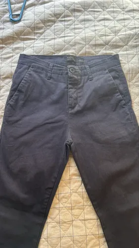 Calça Masculina Request Slim Cropped Sarja Azul escuro Tam. 38