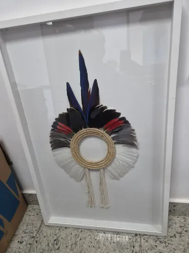 Quadro Cocar verdadeiro de índio 