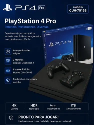 PlayStation 4 Pro 1TB + 2 Manetes | Excelente Estado!