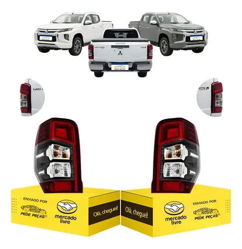 Par Lanternas L200 Triton 2021 22 23 24 2025 C/led C/reator Ambos Lados Fume