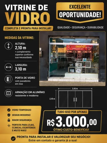 Vitrine e porta de vidro