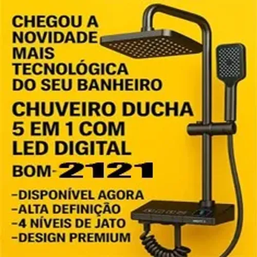 CHUVEIRO DUCHA GOURMET 2121 TERMOSTÁTICA 5 EM 1 COM LED DIGITAL