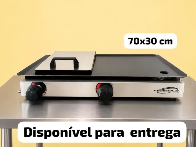 Chapa a Gás 70x30cm Chama ou Ligue no ZAP