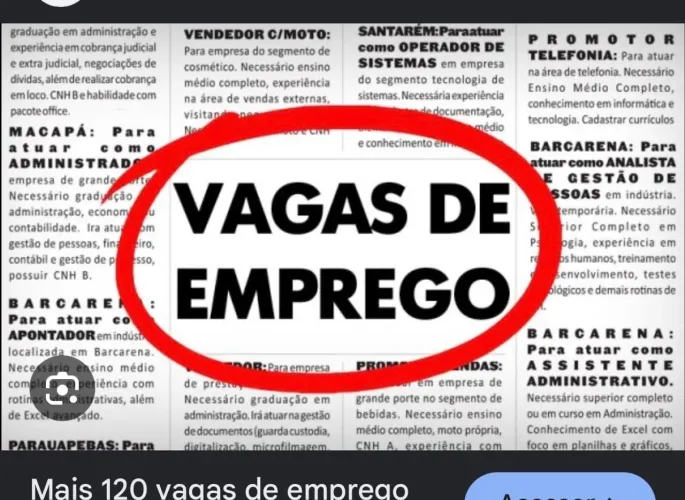 Vaga para operadora de caixa 