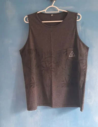 Camiseta Regata com Bolso Algodão Cinza GG