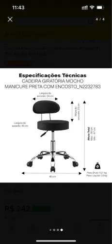 Mocho regulável seminovo