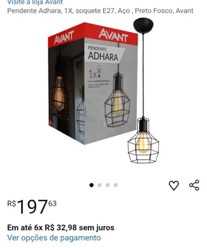 Vendo 2 luminárias pendente aramada de metal estilo industrial. R$150,00 as duas