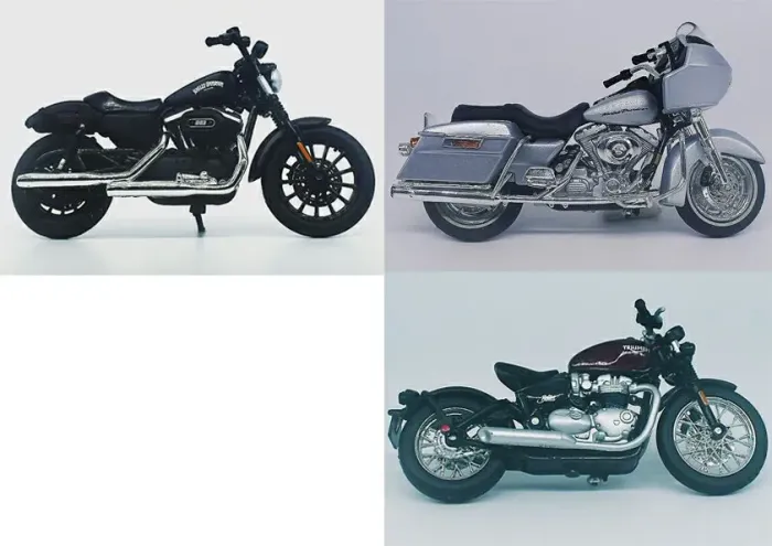 Miniaturas de 3 motos custms