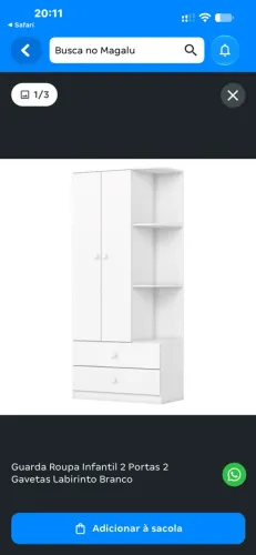 Guarda roupa infantil