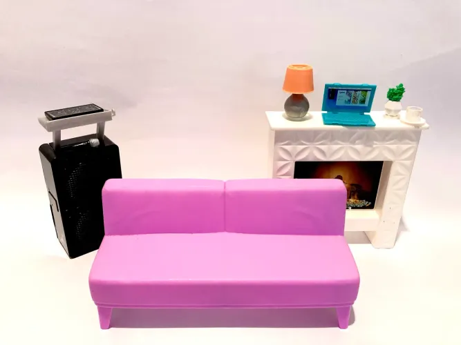 Barbie Lote Lareira Sofá Caixa de som mixer