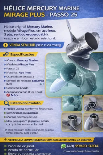 Hélice Mercury Marine Plus Passo 25