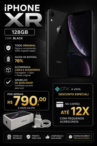 iPhone XR 128GB ÚNICO DONO COM CAIXA