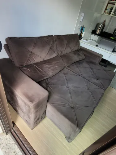 Sofá Retrátil 2,00m1,45m tecido Suede