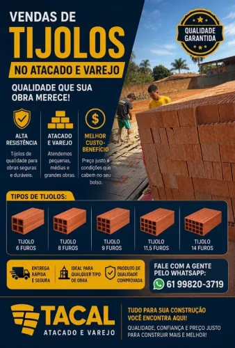 Tijolo tijolos Vianópolis 