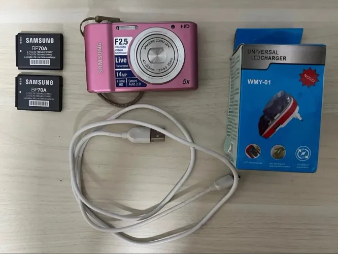câmera digital samsung st64 rosa tipo cybershot