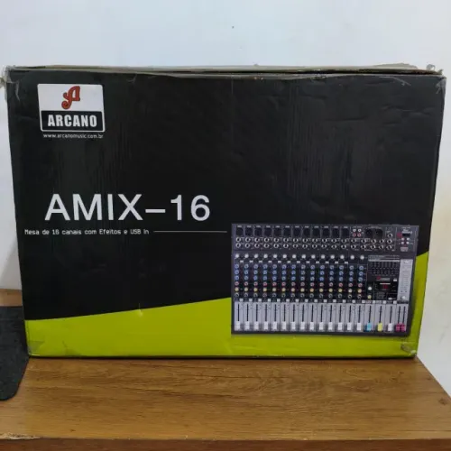 Mesa de Som 16 Canais Arcano AMIX-16 USB para Igrejas, Bandas e Eventos