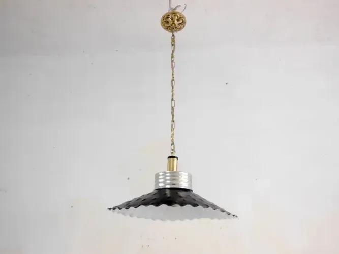 Luminária Industrial Teto Em Ferro Corrente Latão