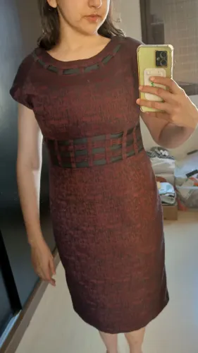 Vestido vinho e preto social altura do joelho tamanho M grande