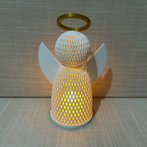 Anjo de Natal Decorativo Iluminado 14,5 cm com Vela LED