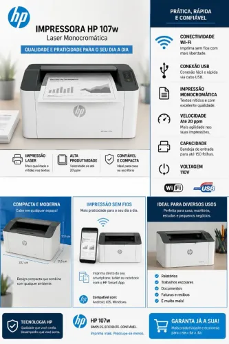 Impressora HP laser 107w