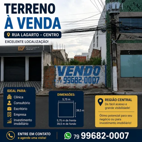 Vendo terreno na rua lagarto, lado sombra 