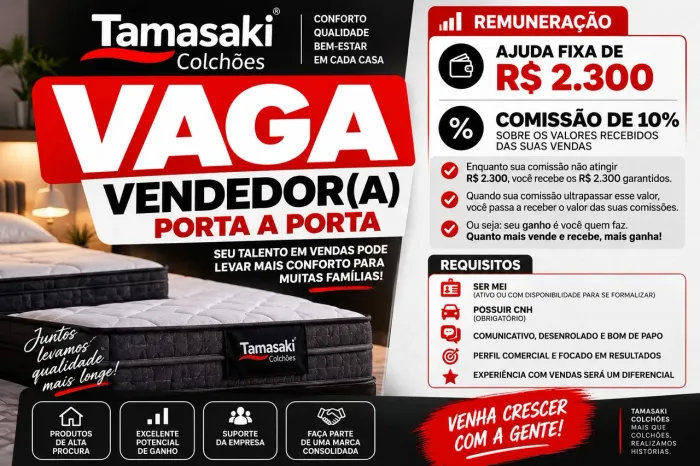 VAGA - VENDEDOR(A) PORTA A PORTA