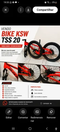 Vende-se bicicleta KSW TSS 20 nova, nunca usada