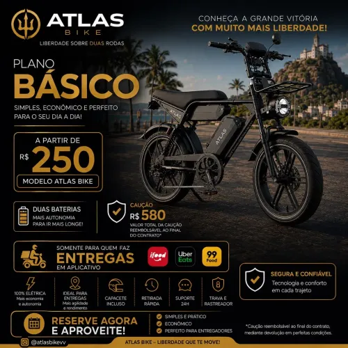 Aluguel bike elétrica 250 semana.