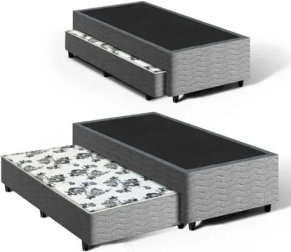 Cama Auxiliar Solteiro Nova no Cinza - Design Moderno e Funcional