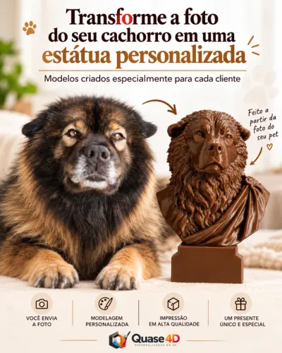 Estátua Personalizada do Seu Pet por Foto | Modelo Criado Especialmente para Ele
