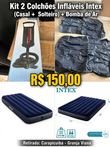 2 colchões infláveis - 1 solteiro e 1 casal