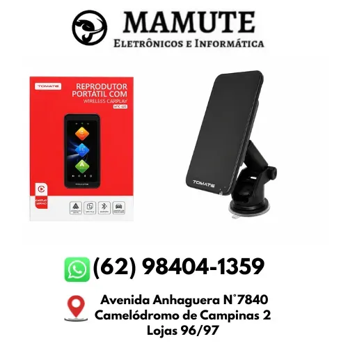 CarPlay Portátil Android Auto Sem Fio Multimídia Moto Bluetooth Tela 6.25''
