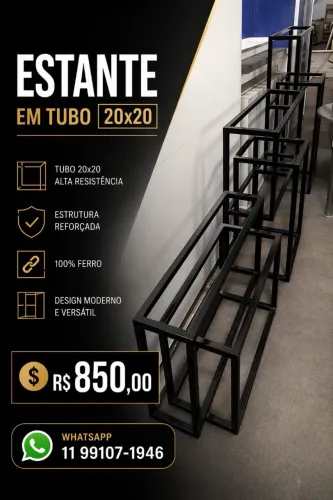 Estante em tubos de ferro