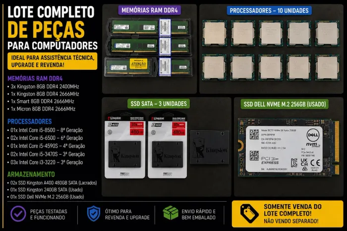 VENDO LOTE DE PEÇAS DE INFORMÁTICA 