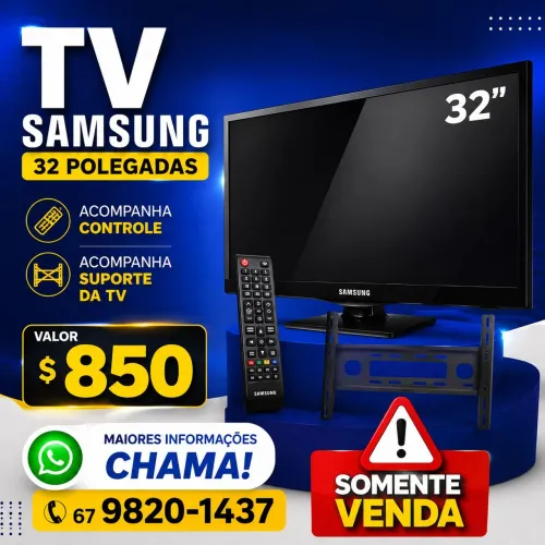 TV SAMSUNG 32 POLEGADAS TEM CONTROLE E VAI COM O SUPORTE