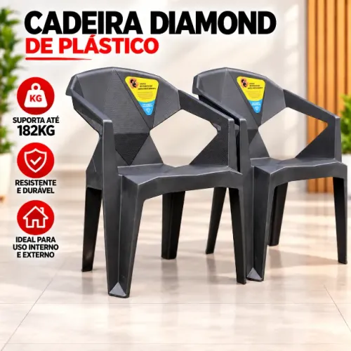CADEIRA DIAMOND DE PLÁSTICO 182KG