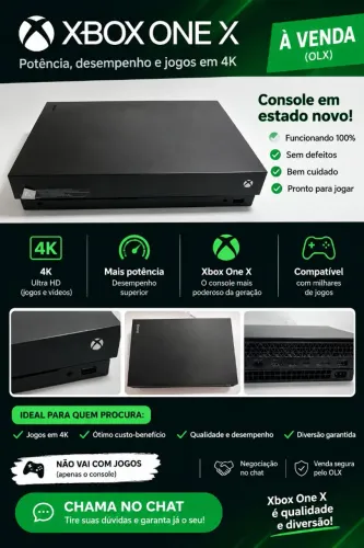 Xbox One X 1TB em Excelente Estado | Funcionando 100%