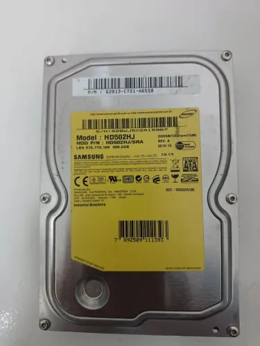 Hd Samsung 500 GB 100% saudável 80 reais