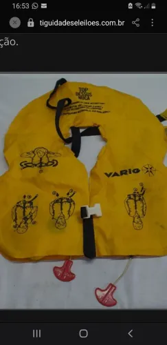 Colete Salva Vidas Inflável Varig (colecionismo)