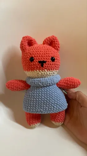 NOVO Amigurumi raposa com roupinha 